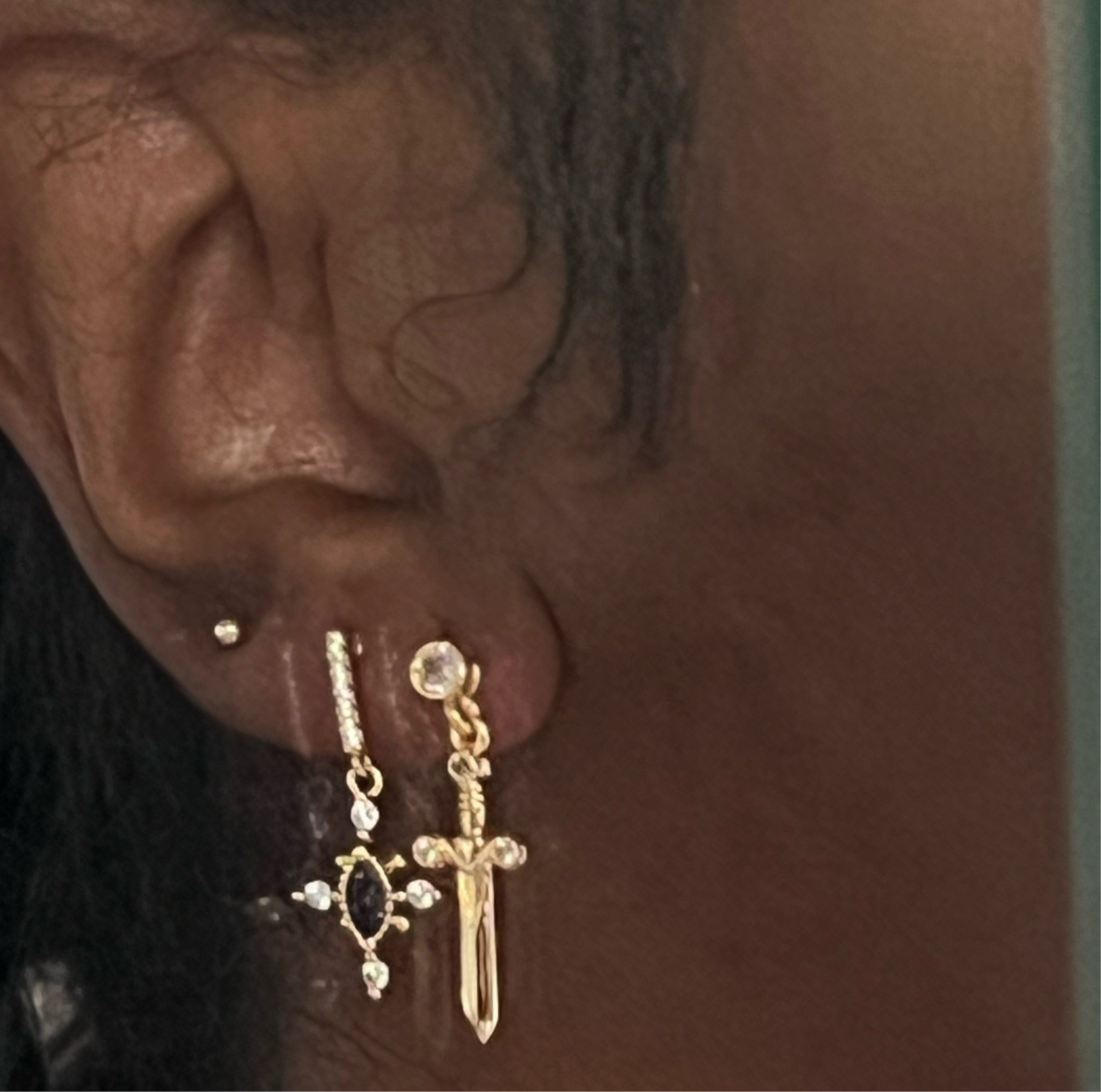 Gold Baby Dagger Earrings