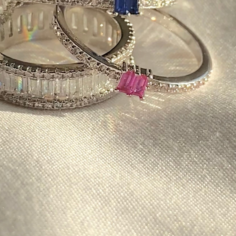 Sapphire Baby Baguette Band