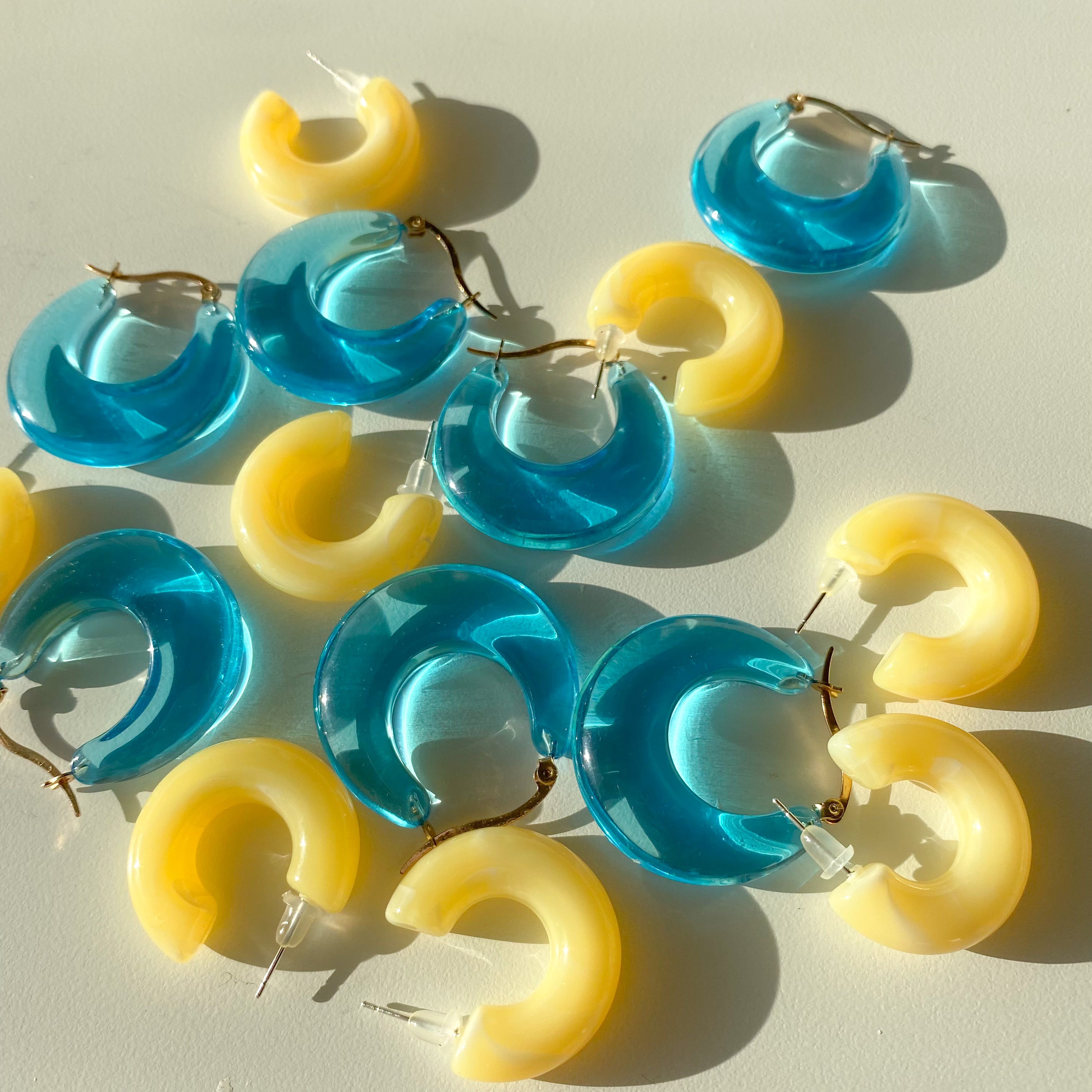 Lemon Swirl Acrylic Hoops