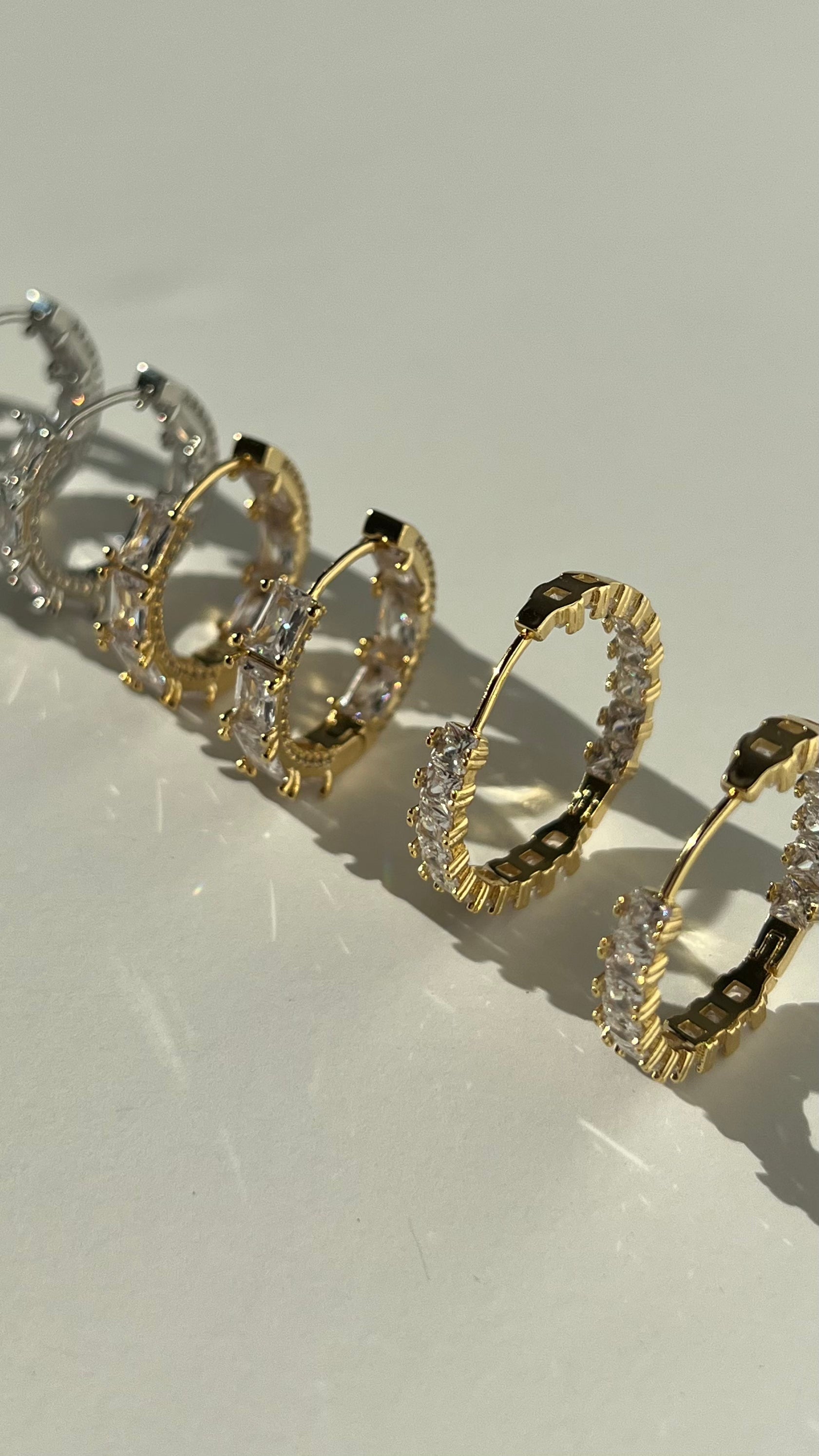 Gold Squared Glitzy Hoops