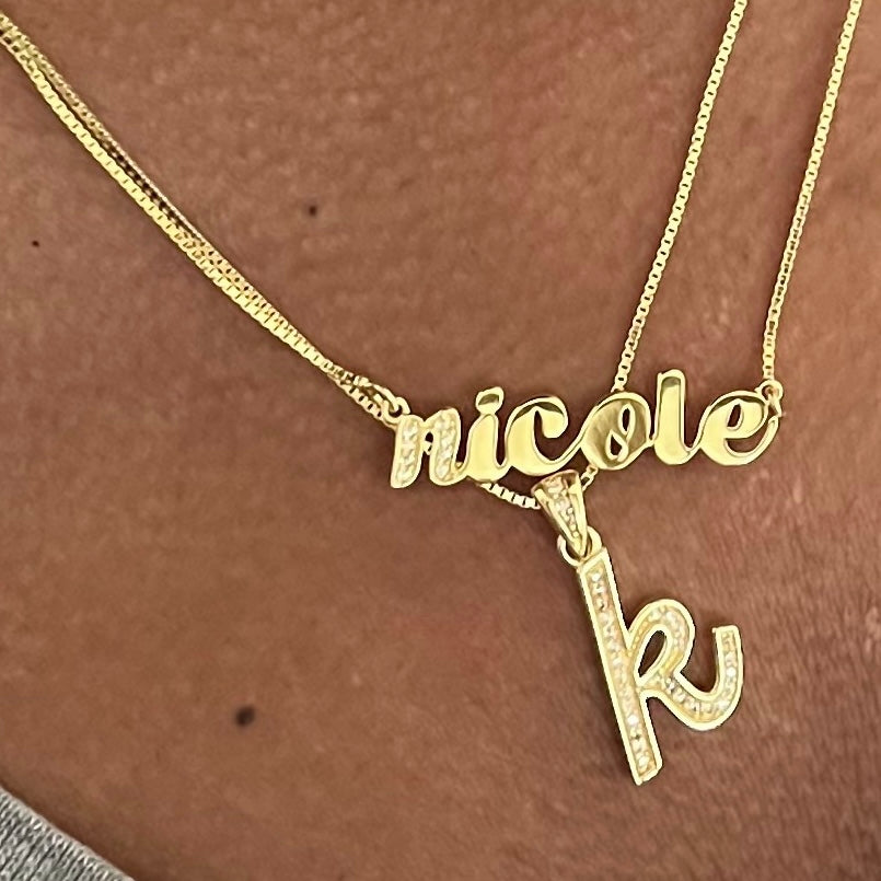 Baby Script Letter Necklace