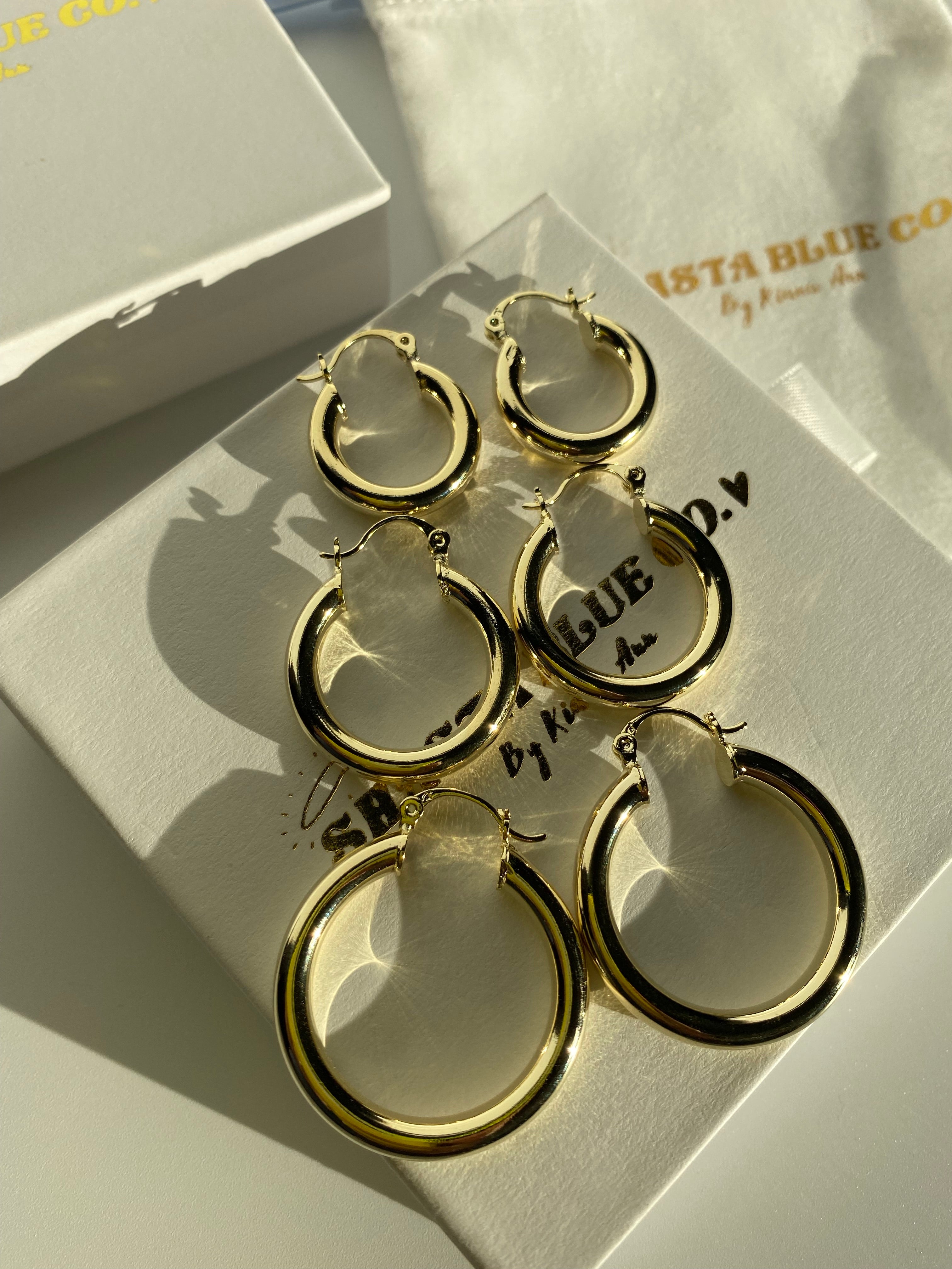 14k Gold Vermeil Chunky Hoops