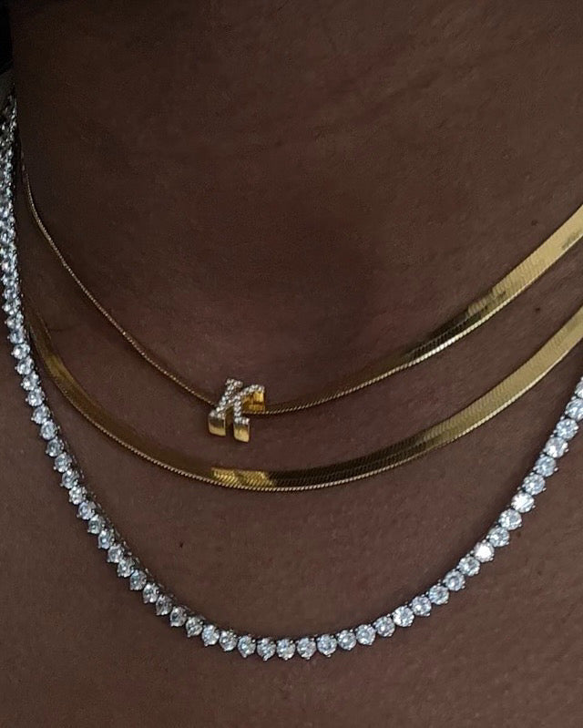14K Gold Vermeil Mini Tennis Necklace