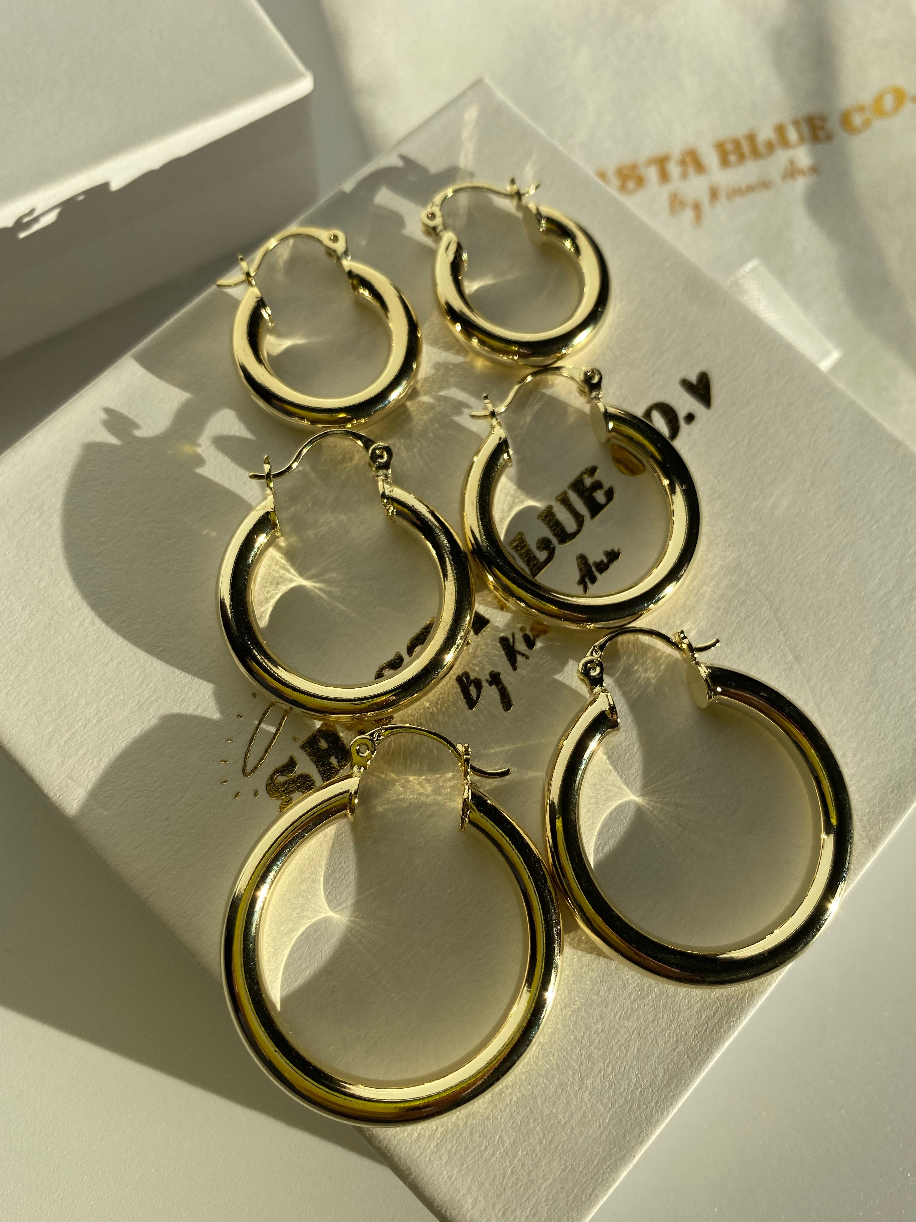 14k Gold Vermeil Chunky Hoops